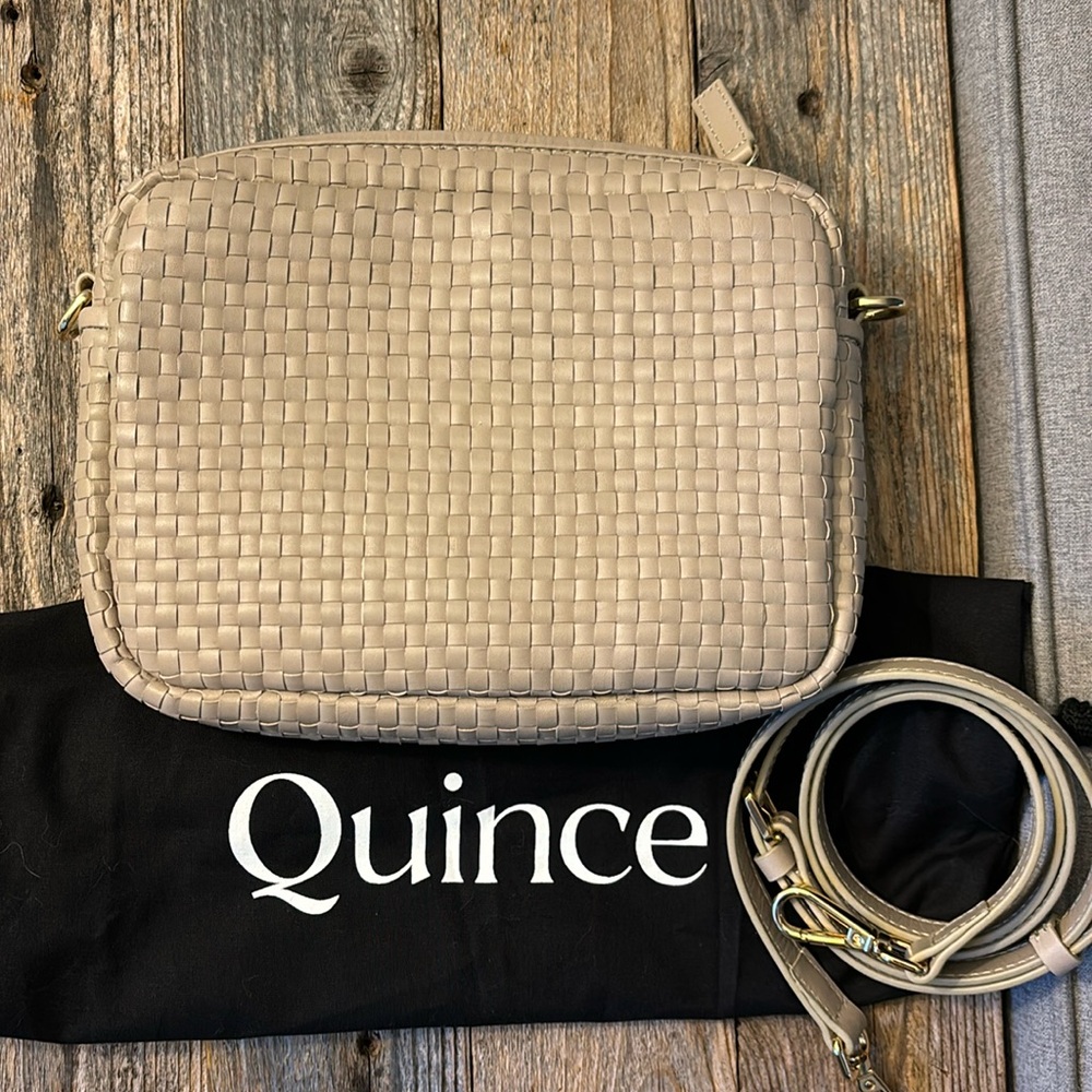 Quince Italian Leather Handwoven Crossbody